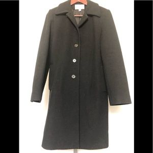 CHARLES KLEIN Womens Wool Trench Coat Black Size2